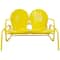 2-Person Outdoor Retro Metal Tulip Double Glider Patio Chair